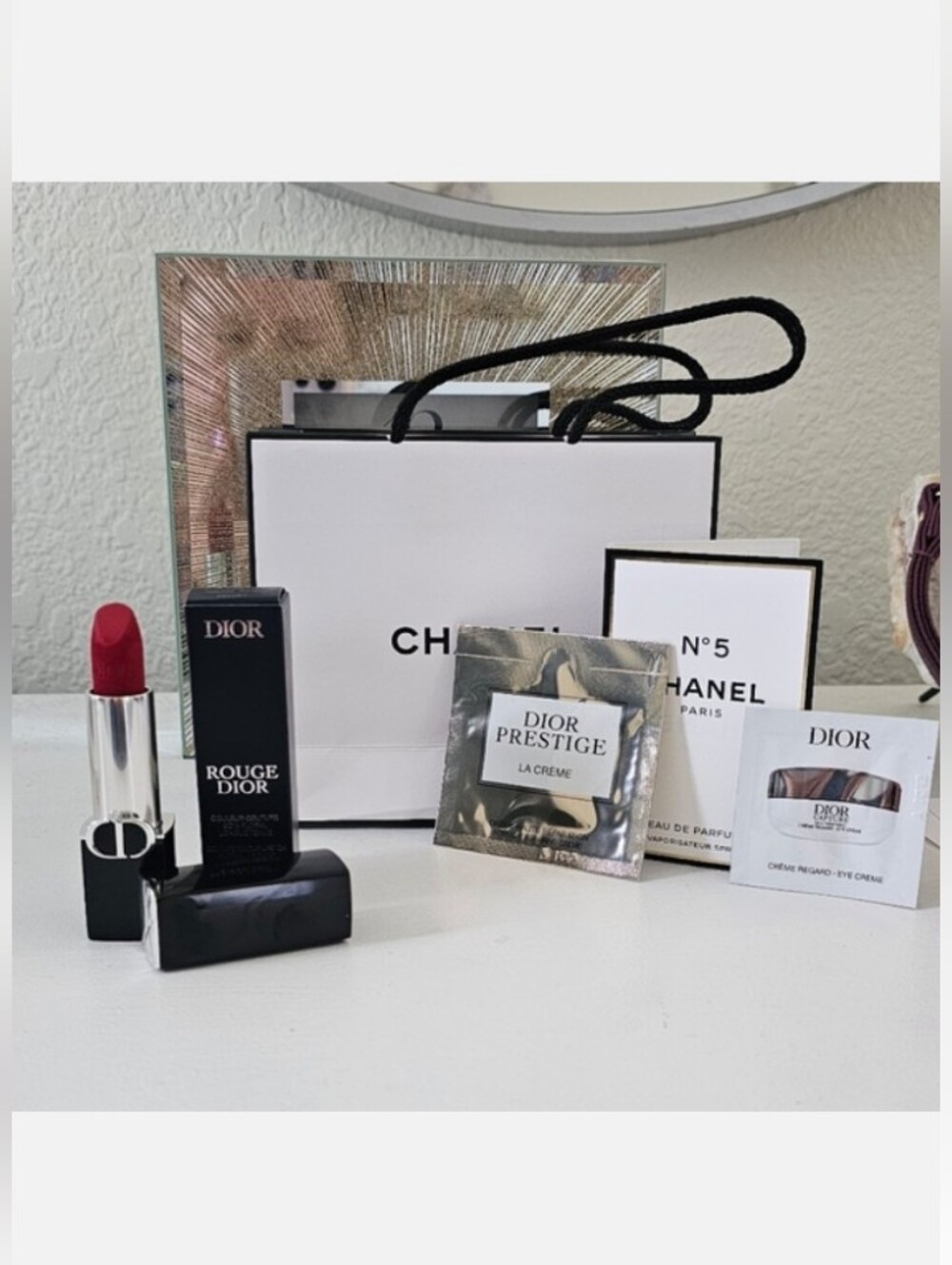 Dior Rouge Velvet Lipstick 💄 #764 & Sample Beauty Bundle Set